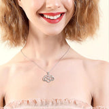Infinity Heart Love Necklace 925 Sterling Silver Pendant Chain for Women
