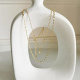 One Piece 925 Sterling Silver Double Chain 18k Necklaces