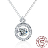 Swing Moissanite Diamond Pendant 925 Sterling Silver Necklace for Women