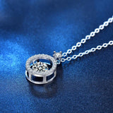 Swing Moissanite Diamond Pendant 925 Sterling Silver Necklace for Women