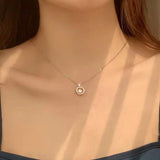 Swing Moissanite Diamond Pendant 925 Sterling Silver Necklace for Women