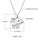 S925 Sterling Silver Flying Pig Pendant Necklace for Women