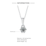 Moissanite Necklace 925 Sterling Silver Pendant Clavicle Chain Necklaces