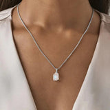 S925 Moonstone Pendant Necklace Women's All-Match Jewelry