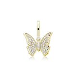 925 Silver Butterfly Pendant CZ Hip Hop Jewelry Gift Women