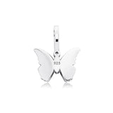 925 Silver Butterfly Pendant CZ Hip Hop Jewelry Gift Women