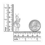 925 Silver Musical Note Wing Necklace with CZ