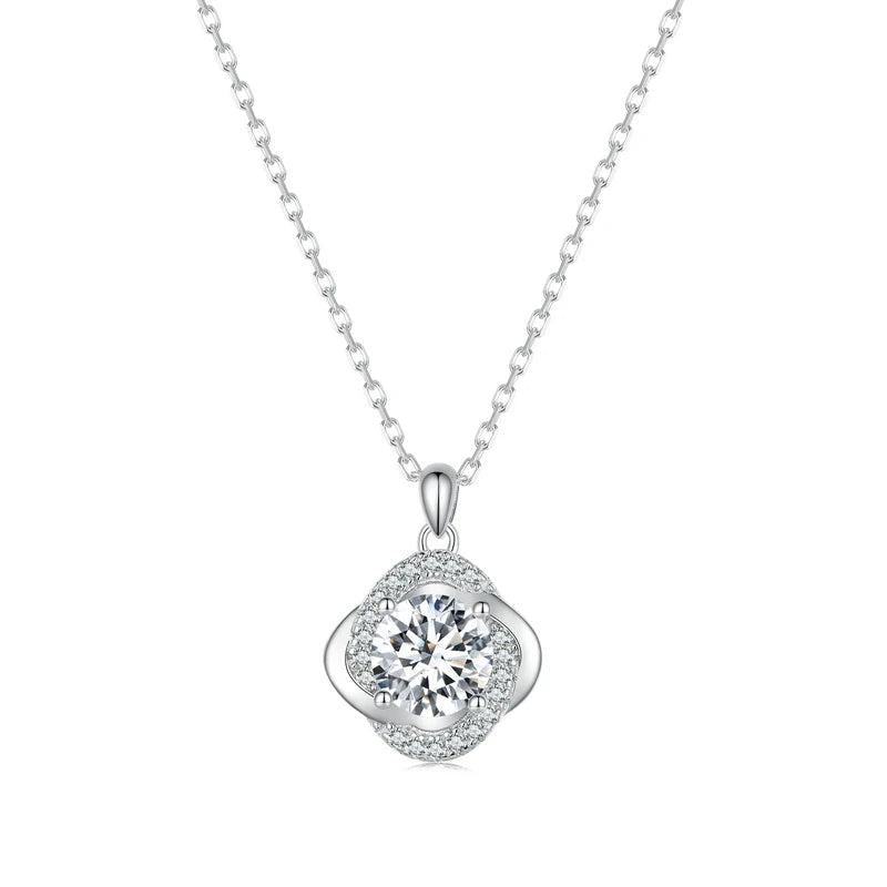 1CT Moissanite D VVS1 EX Necklace 925 Sterling Silver Diamond Pendant