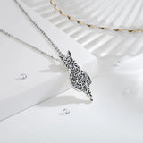 925 Sterling Silver Filigree Cat Necklace Kitten Pendant Men Women
