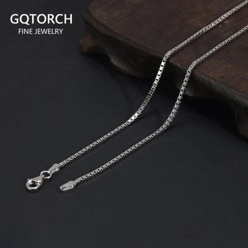 925 Silver 2mm Box Chain Necklace Pendant Accessories Men's Women's Jewelry