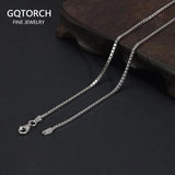 925 Silver 2mm Box Chain Necklace Pendant Accessories Men's Women's Jewelry