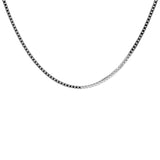 925 Silver 2mm Box Chain Necklace Pendant Accessories Men's Women's Jewelry