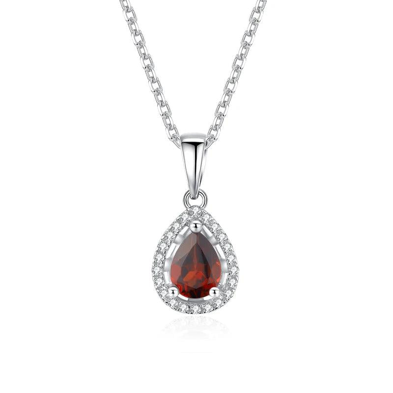 LAYA Gemstones Pendant Necklace Women Pear Cut Vintage 925 Silver Jewelry