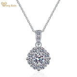 925 Silver D 1CT Moissanite Diamond Zircon Gemstone Pendent Necklace
