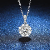 925 Silver D 1CT Moissanite Diamond Zircon Gemstone Pendent Necklace