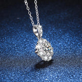 925 Silver D 1CT Moissanite Diamond Zircon Gemstone Pendent Necklace