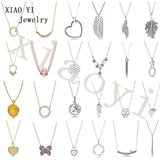 XIAOYI S925 Lock tassel Orange wheat spike star feather necklaces