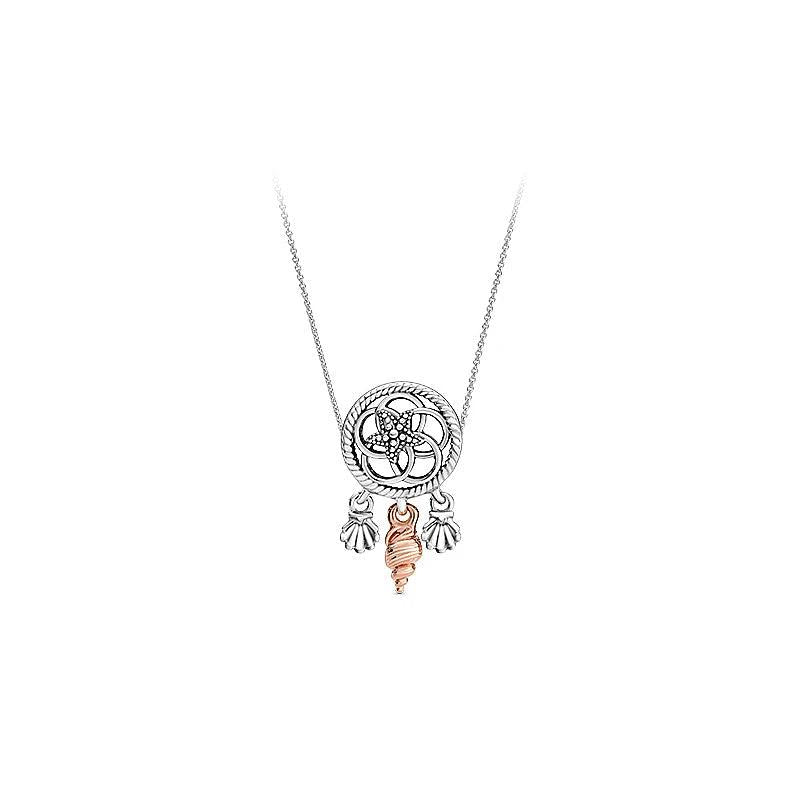 XIAOYI S925 Symbol Daisy Ocean Garden Shell Rope Charm Necklace