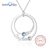 925 Silver Personalized Name Necklace 2 Birthstones Couple Necklaces