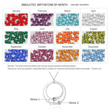 925 Silver Personalized Name Necklace 2 Birthstones Couple Necklaces