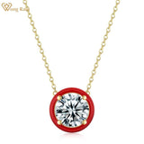 925 Silver Round-Cut Diamond Pendant Necklace