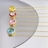 925 Silver Round-Cut Diamond Pendant Necklace