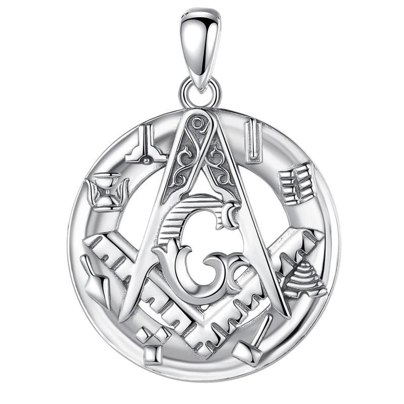 Eudora 925 Silver Masonic Pendant Guardian Necklace