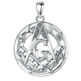 Eudora 925 Silver Masonic Pendant Guardian Necklace