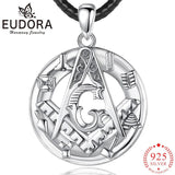 Eudora 925 Silver Masonic Pendant Guardian Necklace