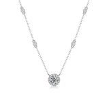 925 Silver 1CT Moissanite Pendant Necklace with Certificate