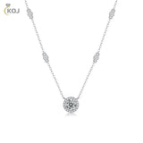 925 Silver 1CT Moissanite Pendant Necklace with Certificate
