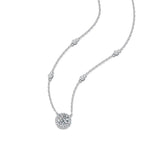 925 Silver 1CT Moissanite Pendant Necklace with Certificate