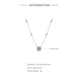 925 Silver 1CT Moissanite Pendant Necklace with Certificate