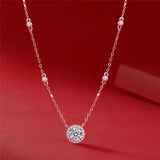 925 Silver 1CT Moissanite Pendant Necklace with Certificate