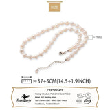 TrustDavis 925 Silver 7mm Freshwater Pearl Necklace For Women Wedding