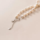TrustDavis 925 Silver 7mm Freshwater Pearl Necklace For Women Wedding