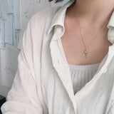 925 Sterling Silver Key Pendant Necklace Frosty Style Necklace for Women