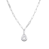 925 Sterling Silver Handcuff Dangling Chain Necklace