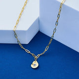 925 Sterling Silver Handcuff Dangling Chain Necklace
