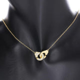 925 Silver Handcuff Menottes Chain Necklace Wedding Jewelry