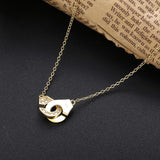 925 Silver Handcuff Menottes Chain Necklace Wedding Jewelry