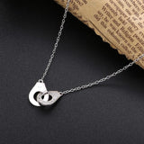 925 Silver Handcuff Menottes Chain Necklace Wedding Jewelry