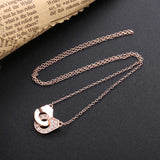 925 Silver Handcuff Menottes Chain Necklace Wedding Jewelry