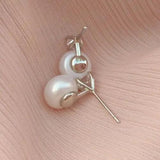 Charming Pair 10-9mm Akoya Pearl Earrings 925S at Party