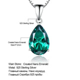 925 Silver Nano Emerald Green Pendant Necklace Romantic Wedding