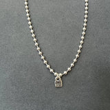 Electroplating 925 Silver Beads Chain Lock Necklace
