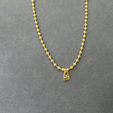 Electroplating 925 Silver Beads Chain Lock Necklace