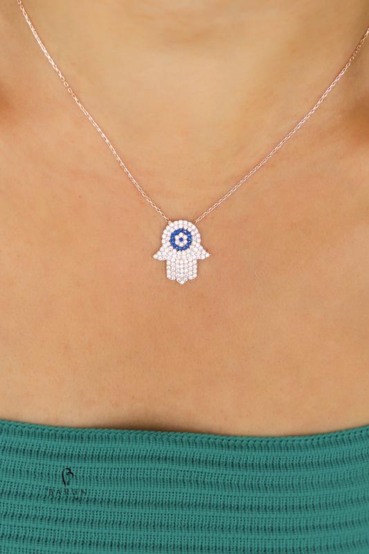 Hamse Hand Fatima's Guarding Hand Pendant Necklace Evel Eye