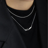 925 Silver Cross Wing Pendant Necklace Choker Women Gift