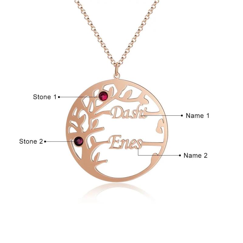 Family Tree Necklace Personalized 925 Sterling Silver Mothers Necklace